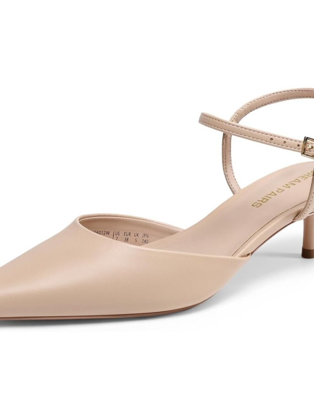 Women's Nude Kitten Heels Pointed Closed Toe Stiletto Pumps Comfortable